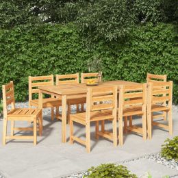 9 Piece Patio Dining Set Solid Wood Teak