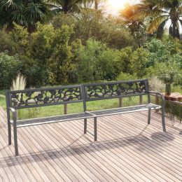 Twin Patio Bench 96.9" Gray Steel