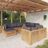 10 Piece Patio Lounge Set with Cushions Solid Wood Teak