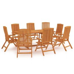 9 Piece Patio Dining Set Solid Teak Wood