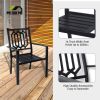 MEOOEM Patio Dining Chairs Set of 6 Outdoor Metal Stackable Arm Chairs for Backyard Garden Backyard Deck, Black