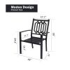 MEOOEM Patio Dining Chairs Set of 6 Outdoor Metal Stackable Arm Chairs for Backyard Garden Backyard Deck, Black