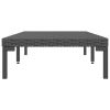 Patio Coffee Table Dark Gray Half Round Poly Rattan