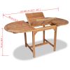 Garden Table (43.3"-63")x31.5"x29.5" Solid Teak Wood