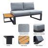 8 Pcs Patio Aluminum Conversation Sets;  Outdoor Sectional Couch Furniture;  with Cushions and Coffee Table; for Backyard Garden