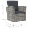 16 Piece Patio Lounge Set with Cushions Poly Rattan Gray