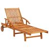 Sun Loungers 2 pcs with Cushions Solid Acacia Wood