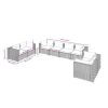 8 Piece Patio Lounge Set with Cushions Poly Rattan Gray