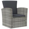 16 Piece Patio Lounge Set with Cushions Poly Rattan Gray