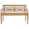 Batavia Bench with Green Cushion 47.2" Solid Teak Wood