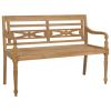 Batavia Bench with Green Cushion 47.2" Solid Teak Wood