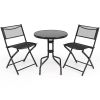 3 Pieces Folding Bistro Table Chairs Set for Indoor and Outdoor