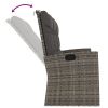 Reclining Patio Bench with Cushions Gray 68.1" Poly rattan