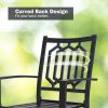 MEOOEM Patio Dining Chairs Set of 6 Outdoor Metal Stackable Arm Chairs for Backyard Garden Backyard Deck, Black