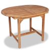 Garden Table (43.3"-63")x31.5"x29.5" Solid Teak Wood