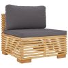 10 Piece Patio Lounge Set with Cushions Solid Wood Teak