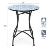 Fashion Mosaic Patio Round Bistro Table Outdoor Dining Table Garden Plant Stand