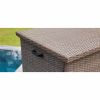 1 PCS Outdoor Brown Rattan Wicker Storage Box With Steel Frame