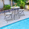 Fashion Mosaic Patio Round Bistro Table Outdoor Dining Table Garden Plant Stand