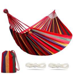 Outdoor Garden Camping Hammock With Tree Straps For Hanging; Durable Hammock Holds Up To 450lbs; Portable Hammock With Travel Bag Perfect For Outdoor/ (Color: Red, size: 260*80CM)