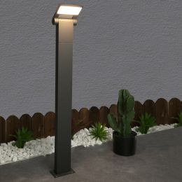 Inowel Outdoor Pathway Lights LED Bollard Light Landscape Path Light Modern Waterproof Driveway Lights 11706 (Color: grey, size: 23.62in)