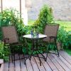 Garden Furniture Outdoor Patio Bistro 3 Pieces Set of Round Table and Folding Chairs